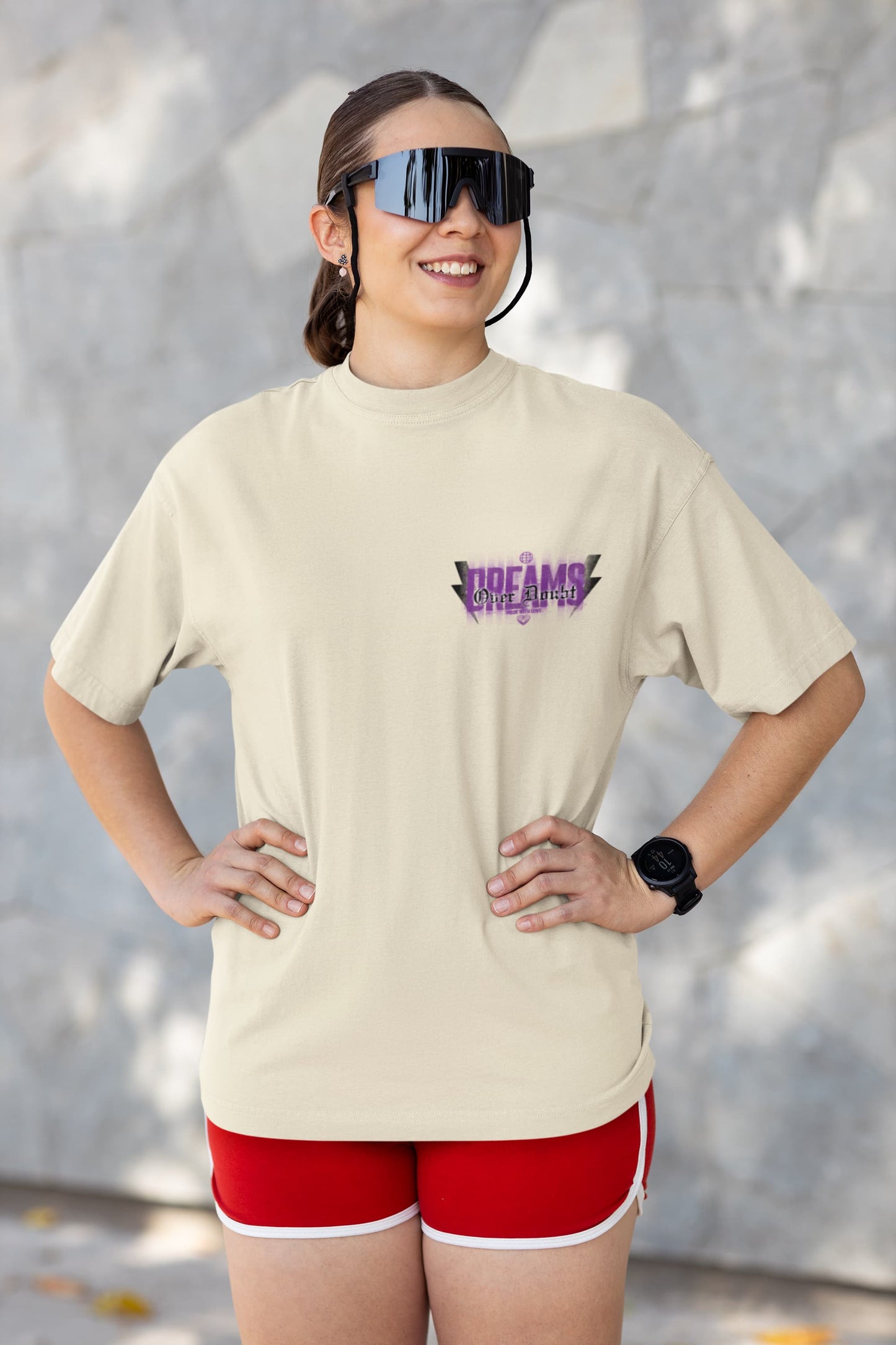 Women's Off White Oversized Round Neck T-shirts