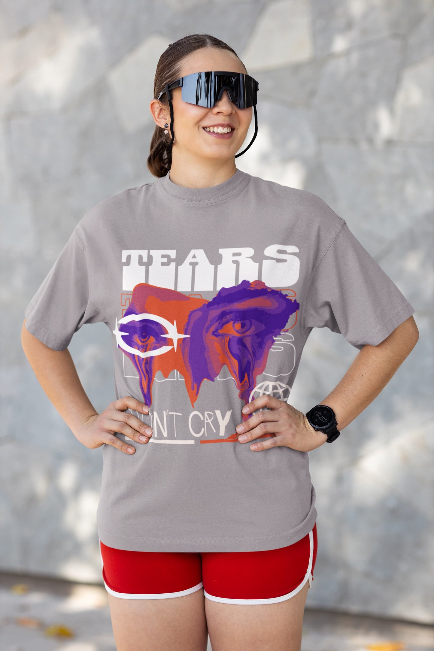 Women's Silver Frost Oversized Round Neck T-shirts