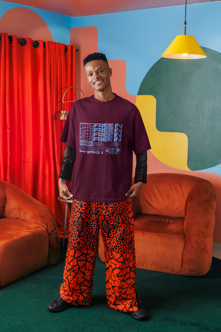 UNISEX BURGUNDY OVERSIZED T-SHIRT 