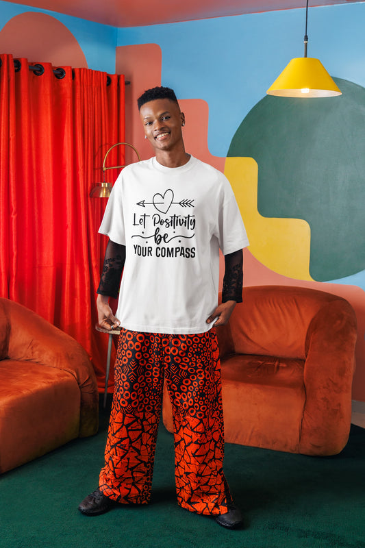 MENS WHITE OVERSIZED ROUNDNECK T-SHIRT 