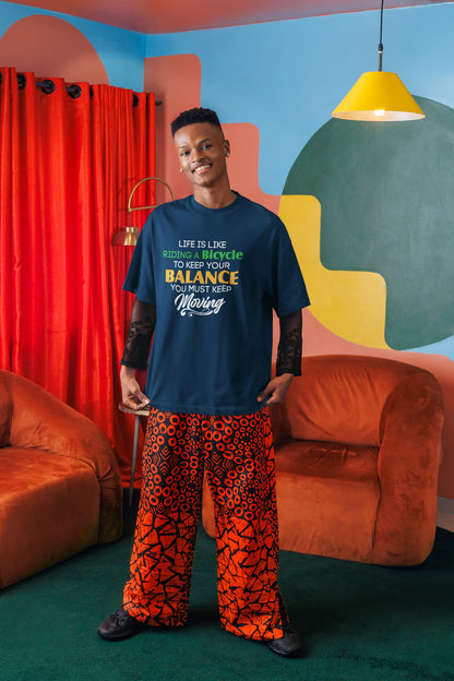 MENS NAVY BLUE OVERSIZED ROUNDNECK T-SHIRT
