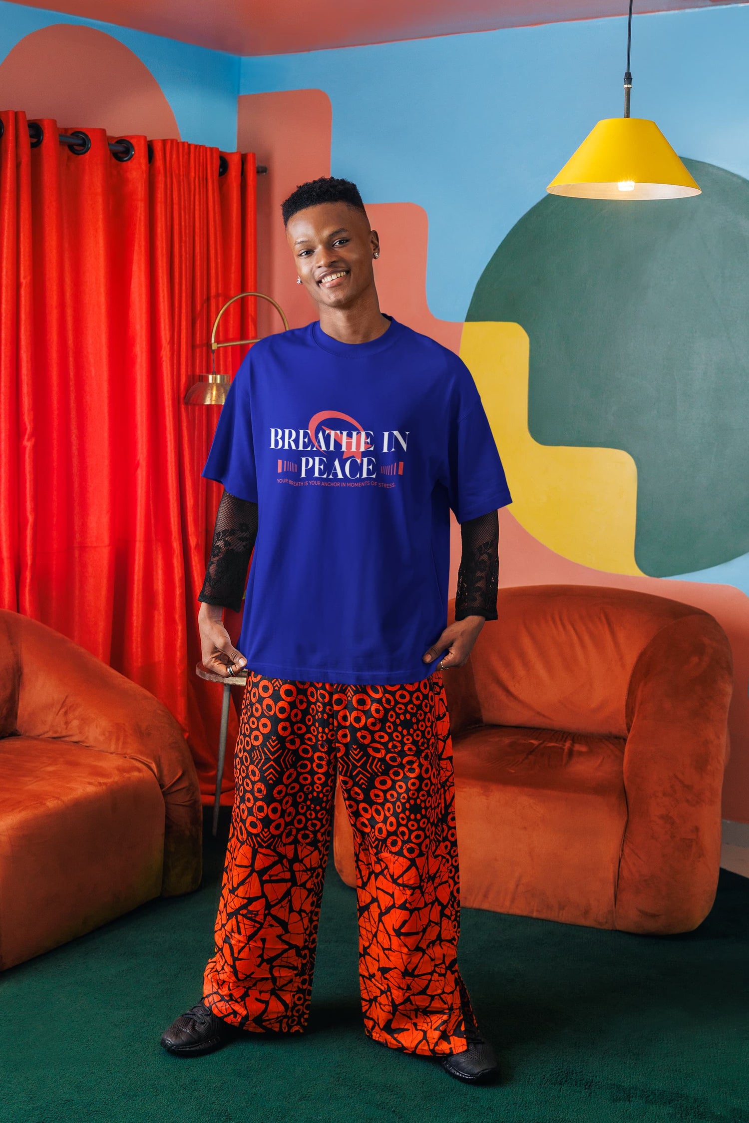 UNISEX ROYAL BLUE OVERSIZED T-SHIRT 