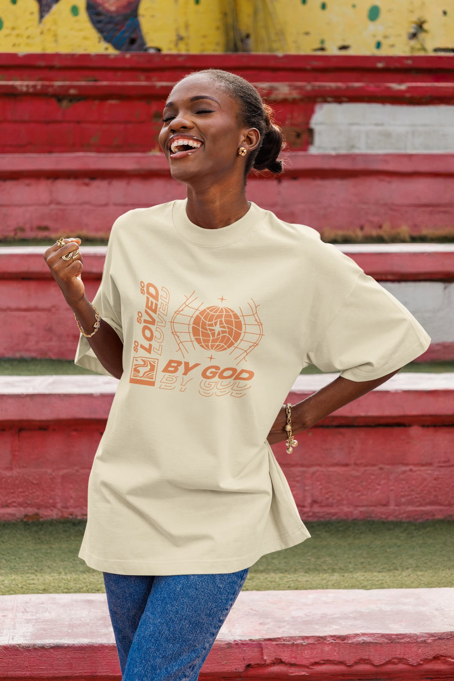 UNISEX OFF WHITE OVERSIZED T-SHIRT 