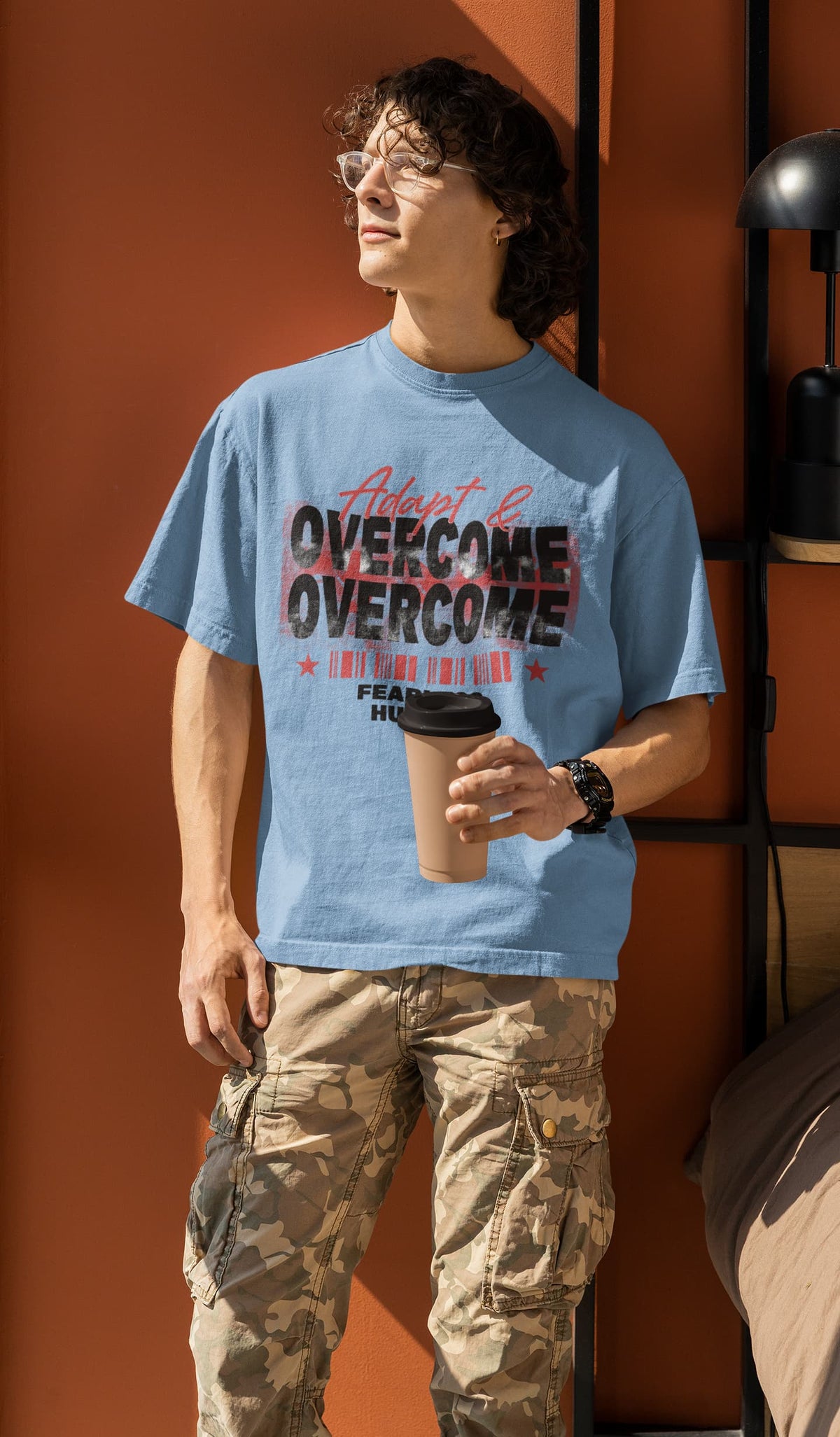 Men's Baby Blue Oversized Roundneck T-shirt