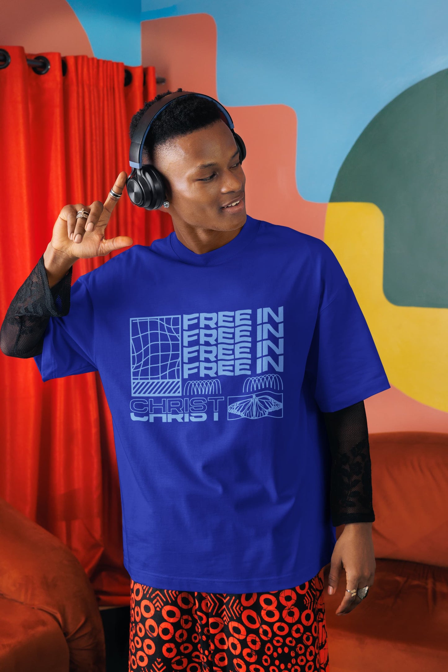 UNISEX ROYAL BLUE OVERSIZED T-SHIRT 