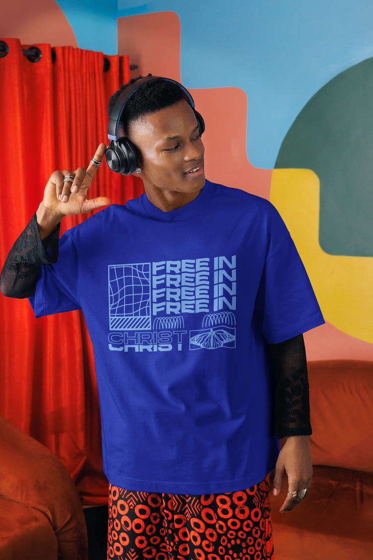 UNISEX ROYAL BLUE OVERSIZED T-SHIRT 