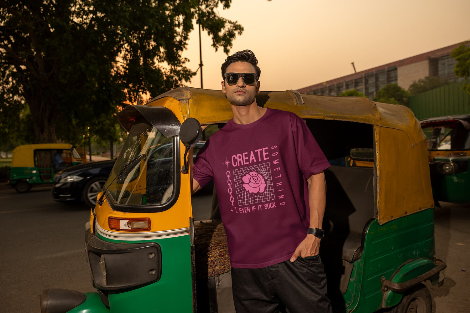 UNISEX BURGUNDY OVERSIZED T-SHIRT
