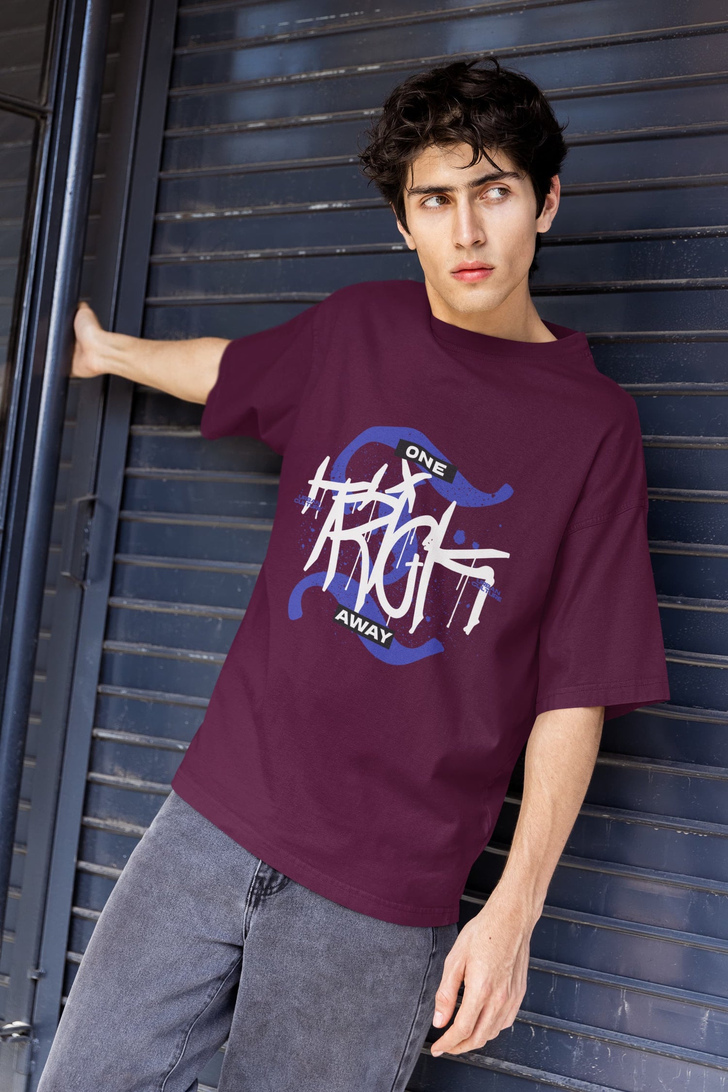 MENS BURGUNDY OVERSIZED T-SHIRT