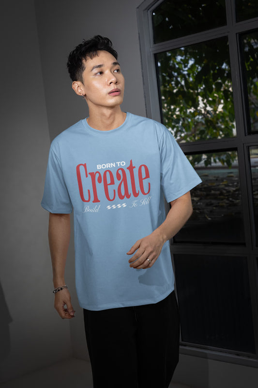 UNISEX BABY BLUE OVERSIZED T-SHIRT