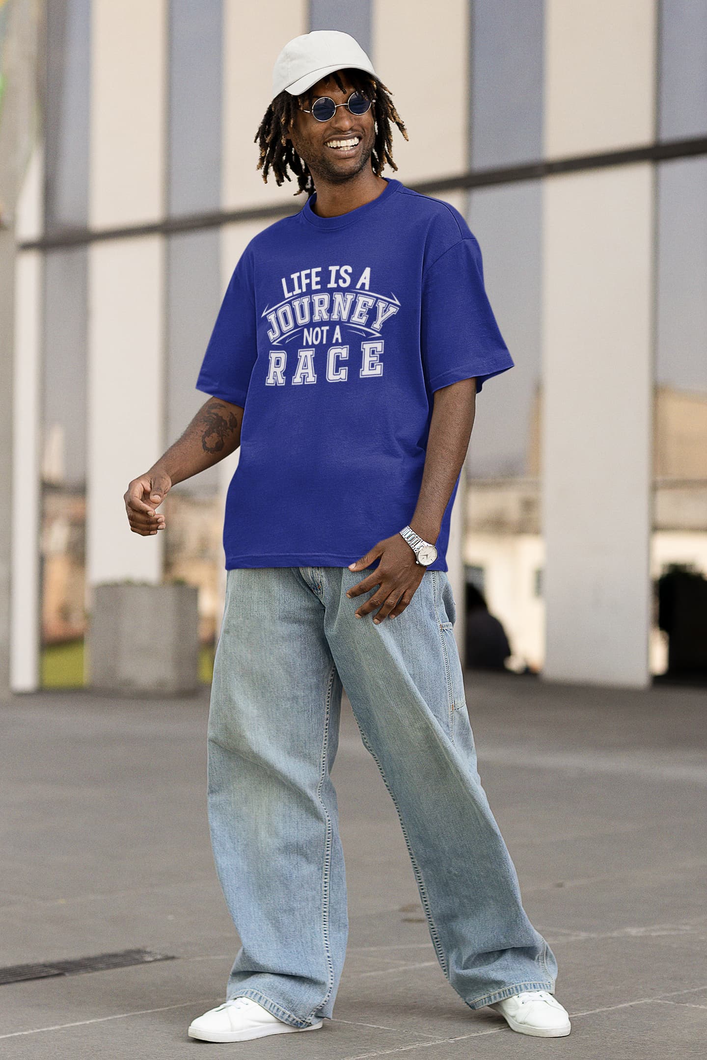 MENS ROYAL BLUE OVERSIZED T-SHIRT