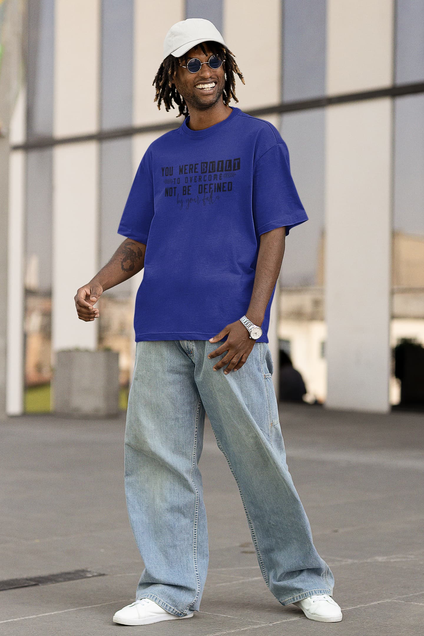 MENS ROYAL BLUE OVERSIZED ROUNDNECK T-SHIRT