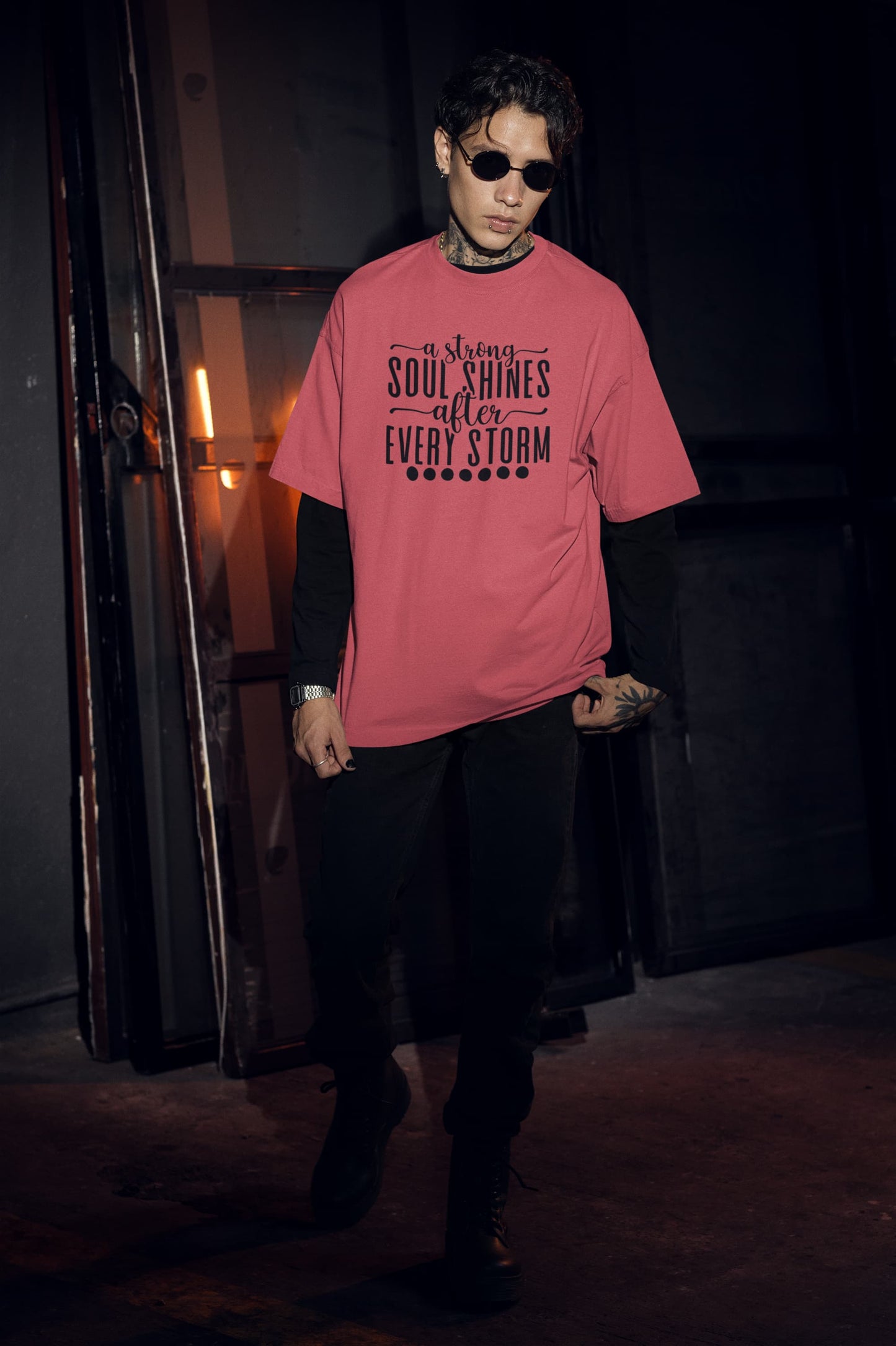 MENS DUSTY ROSE OVERSIZED T-SHIRT