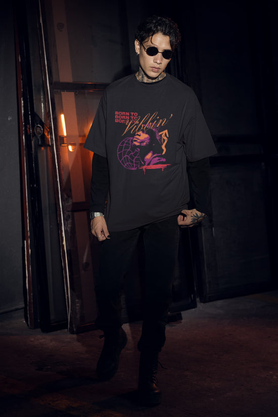 UNISEX BLACK OVERSIZED T-SHIRT 