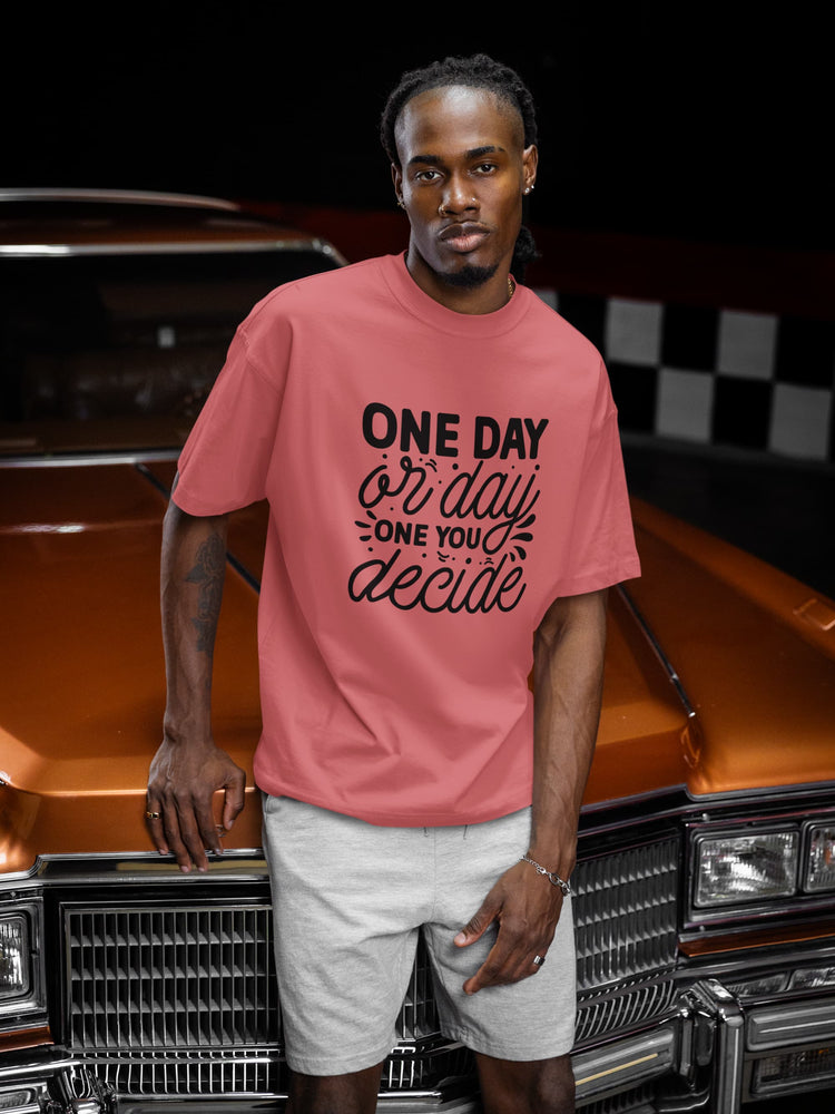 MENS DUSTY ROSE OVERSIZED ROUNDNECK T-SHIRT 