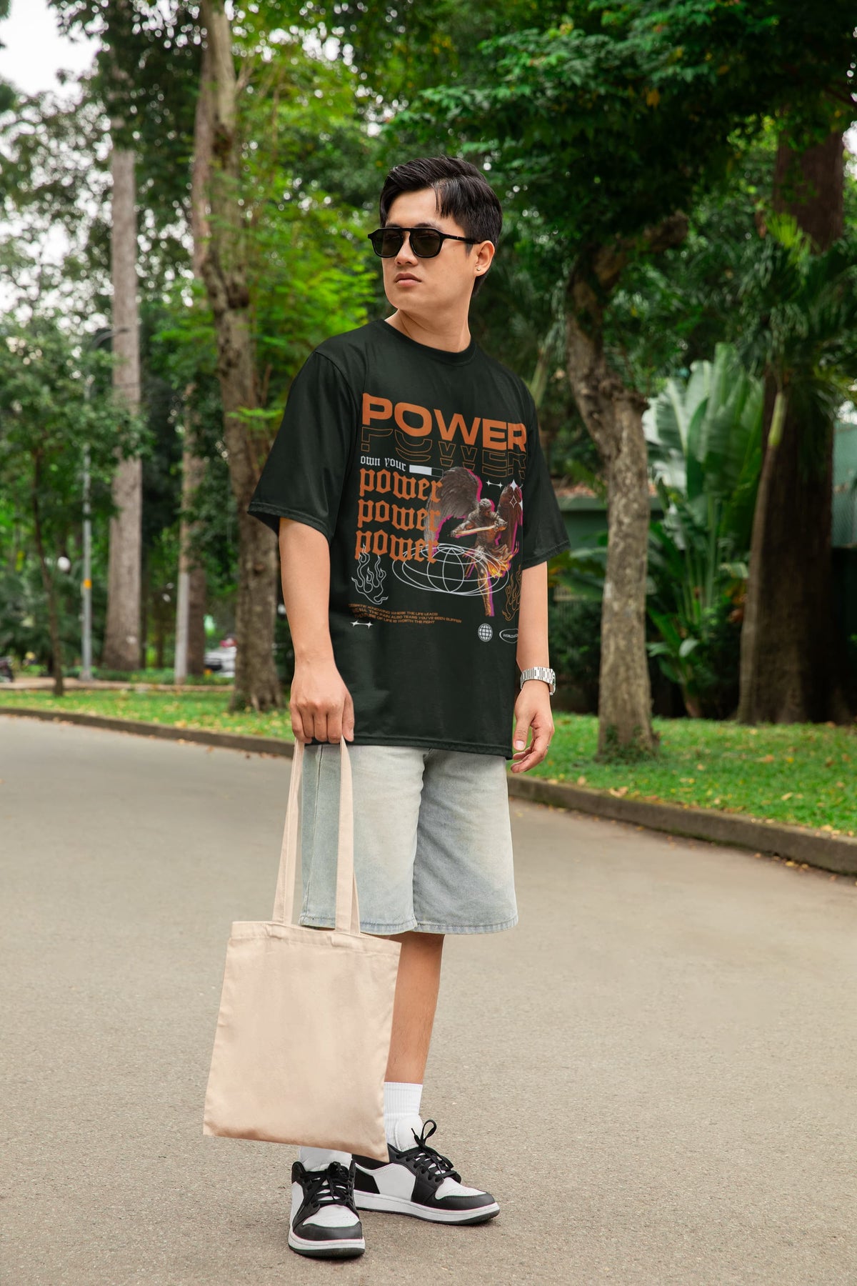 Men's Bottle Green Oversized Round Neck T-shirts
