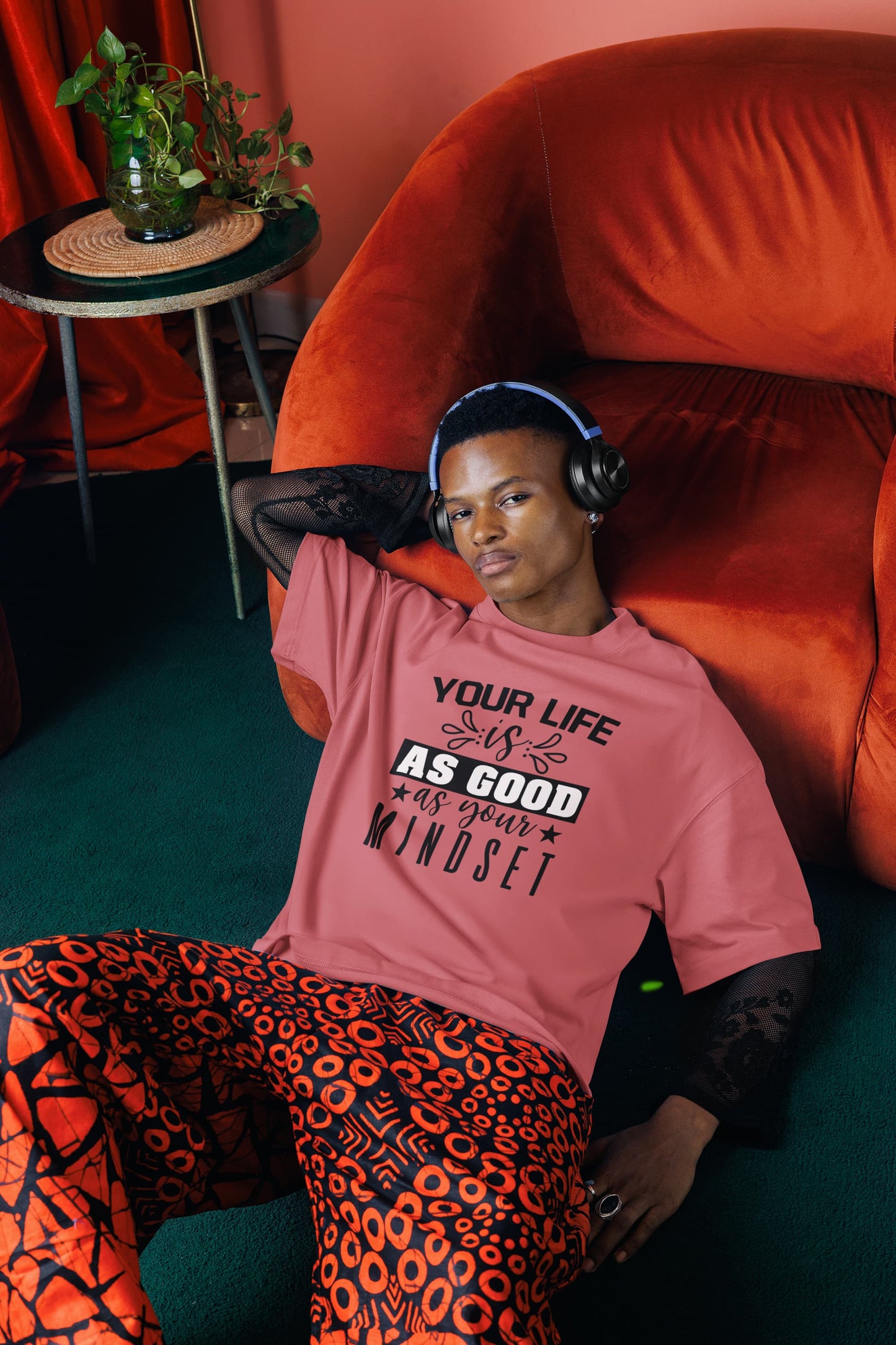 MENS DUSTY ROSE OVERSIZED T-SHIRT
