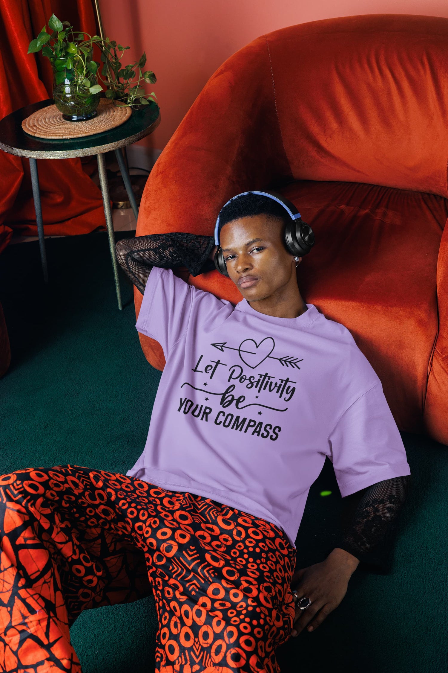 MENS IRIS LAVENDER OVERSIZED ROUNDNECK T-SHIRT 