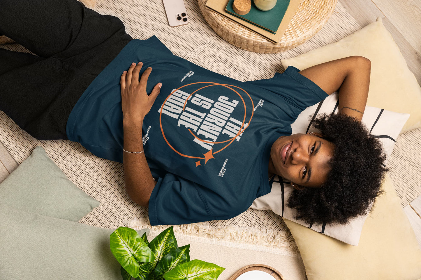 Men's Navy Blue Oversized Round Neck T-shirts