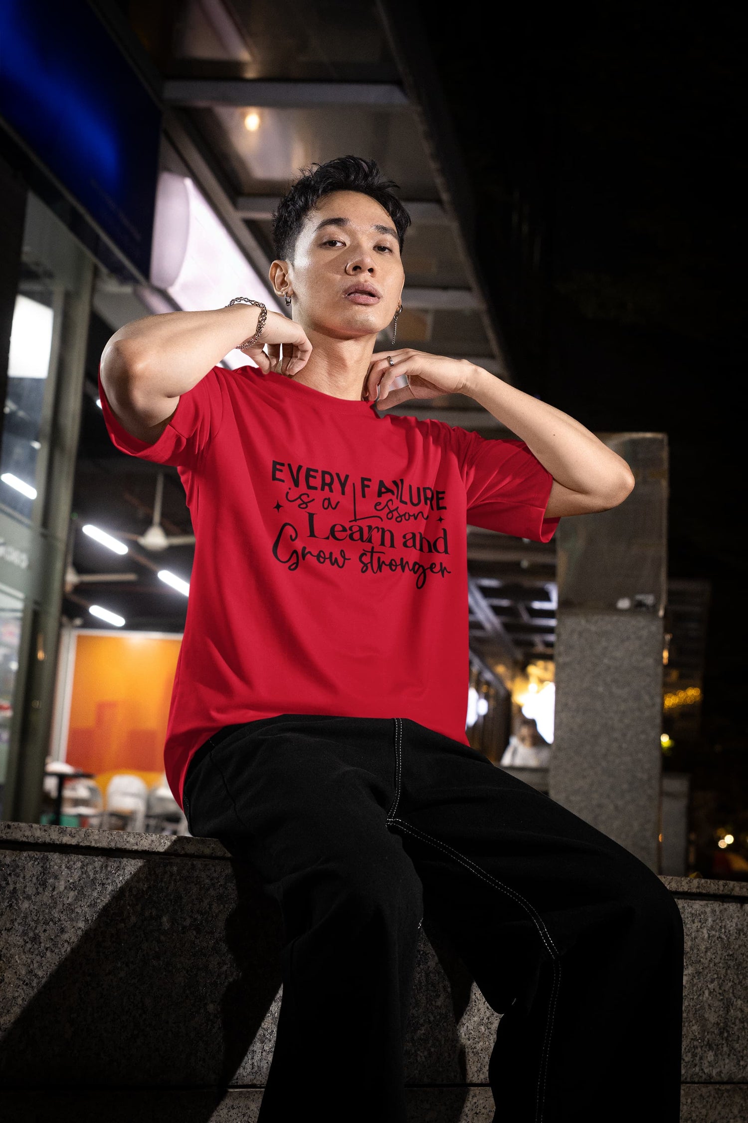 MENS RED OVERSIZED T-SHIRT