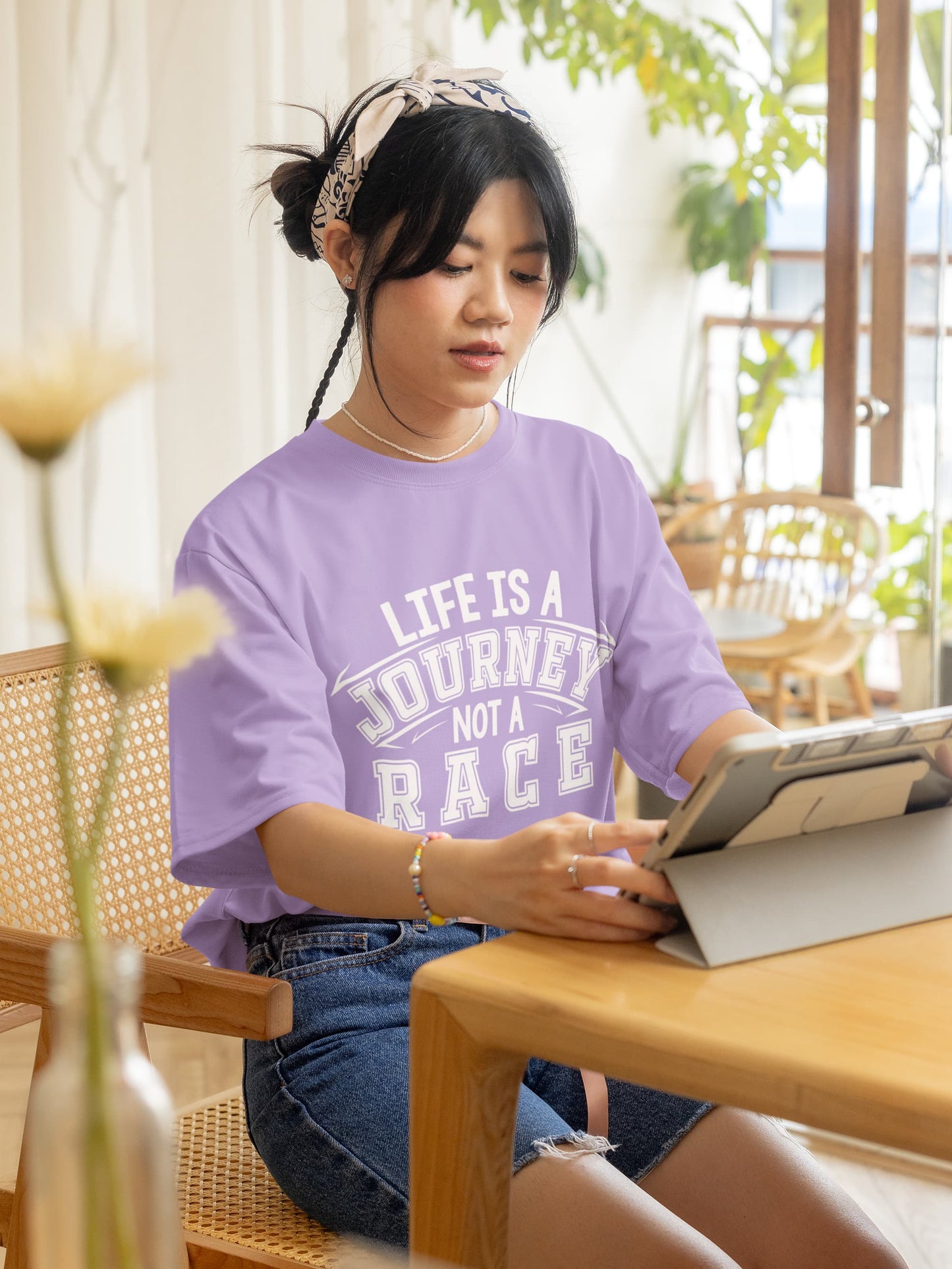 WOMENS IRIS LAVENDER OVERSIZED T-SHIRT