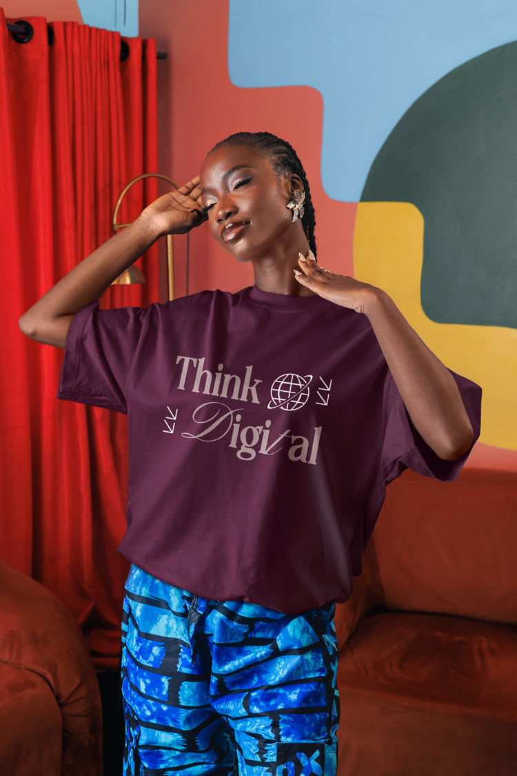 UNISEX BURGUNDY OVERSIZED T-SHIRT