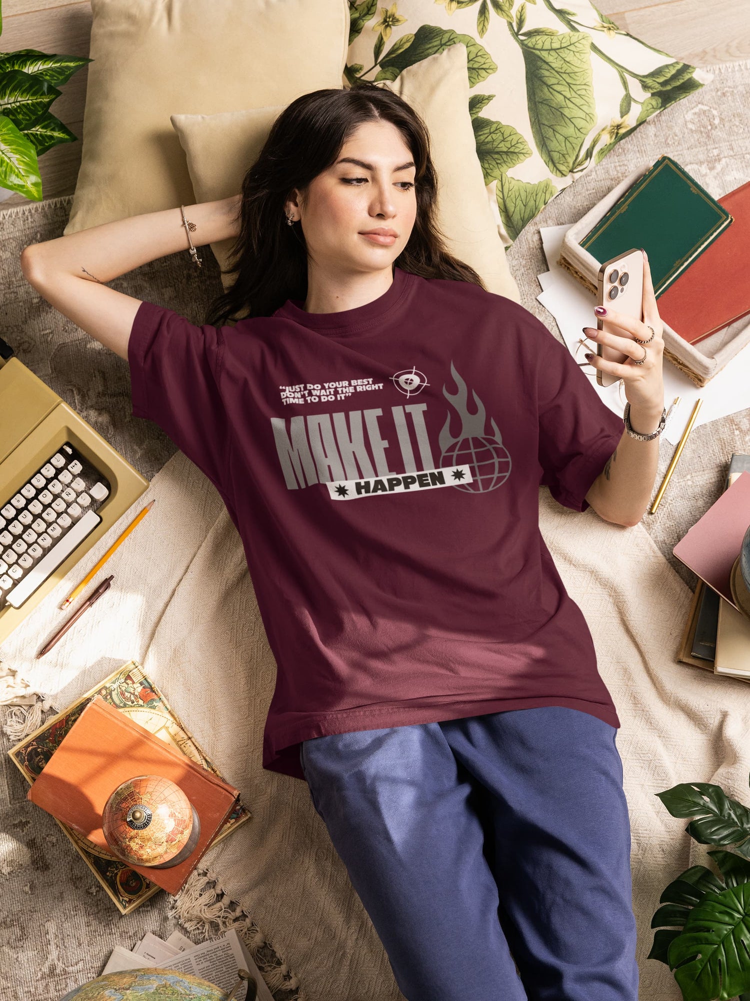 UNISEX BURGUNDY OVERSIZED T-SHIRT