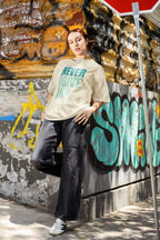 WOMENS OFF WHITE OVERSIZED ROUNDNECK T-SHIRT 