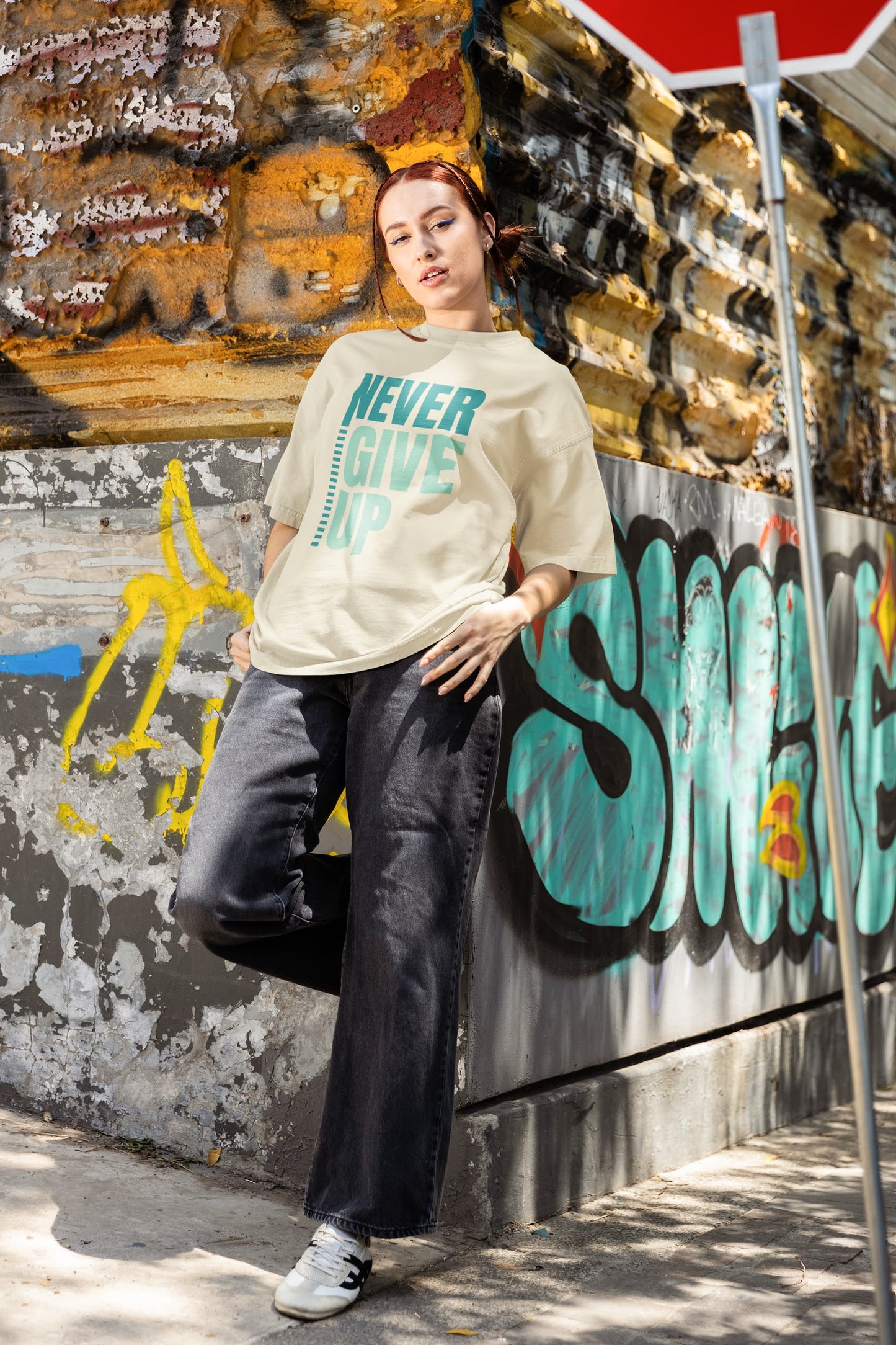 WOMENS OFF WHITE OVERSIZED ROUNDNECK T-SHIRT 