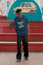 MENS NAVY BLUE OVERSIZED T-SHIRT