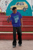 MENS ROYAL BLUE OVERSIZED ROUNDNECK T-SHIRT 