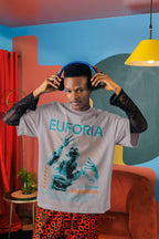 Men's Silver Frost Oversized Round Neck T-shirts