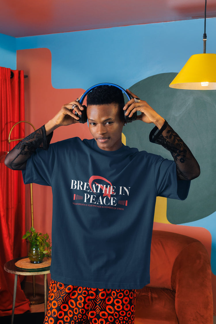 UNISEX NAVY BLUE OVERSIZED T-SHIRT 