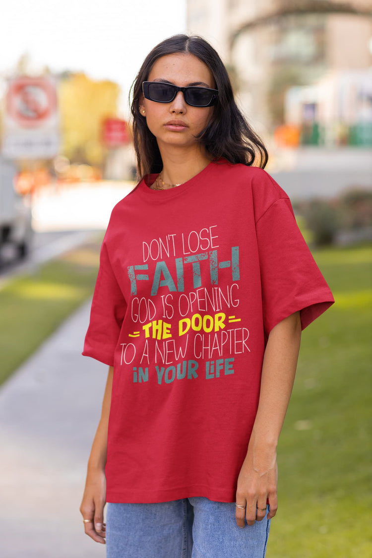 WOMENS RED OVERSIZED T-SHIRT