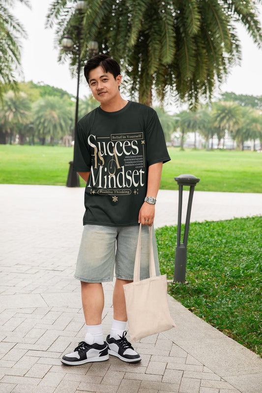 Men's Bottle Green Oversized Round Neck T-shirts