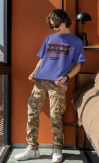 Men's Steel Grey Oversized Roundneck T-shirt