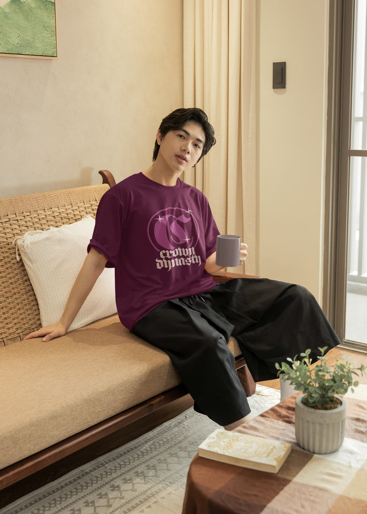 UNISEX BURGUNDY OVERSIZED T-SHIRT 