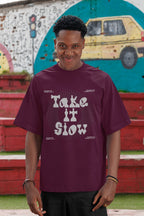 MENS BURGUNDY OVERSIZED T-SHIRT