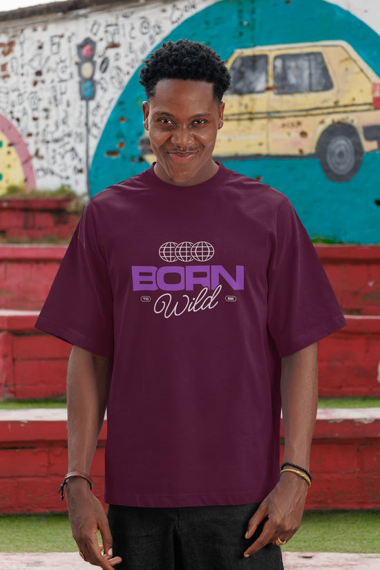 UNISEX BURGUNDY OVERSIZED T-SHIRT