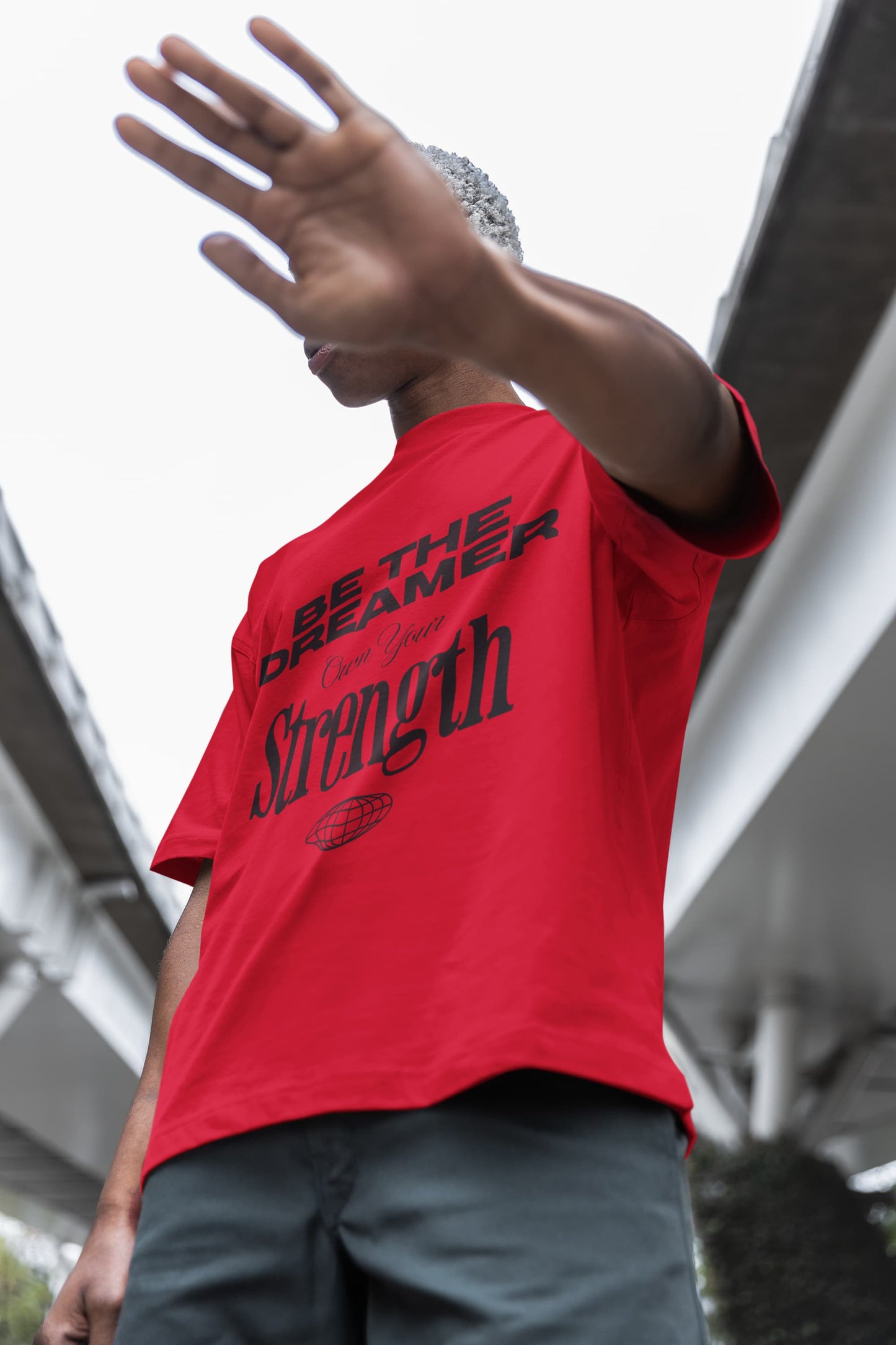 Men's Red Oversized Round Neck T-shirts