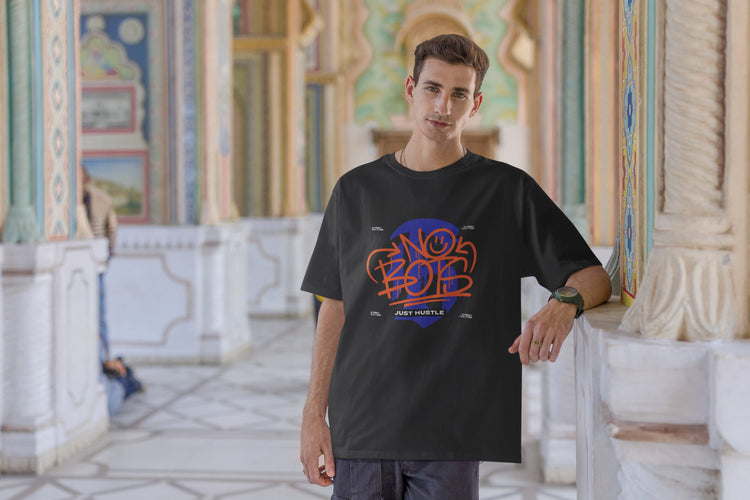 MENS BLACK OVERSIZED T-SHIRT