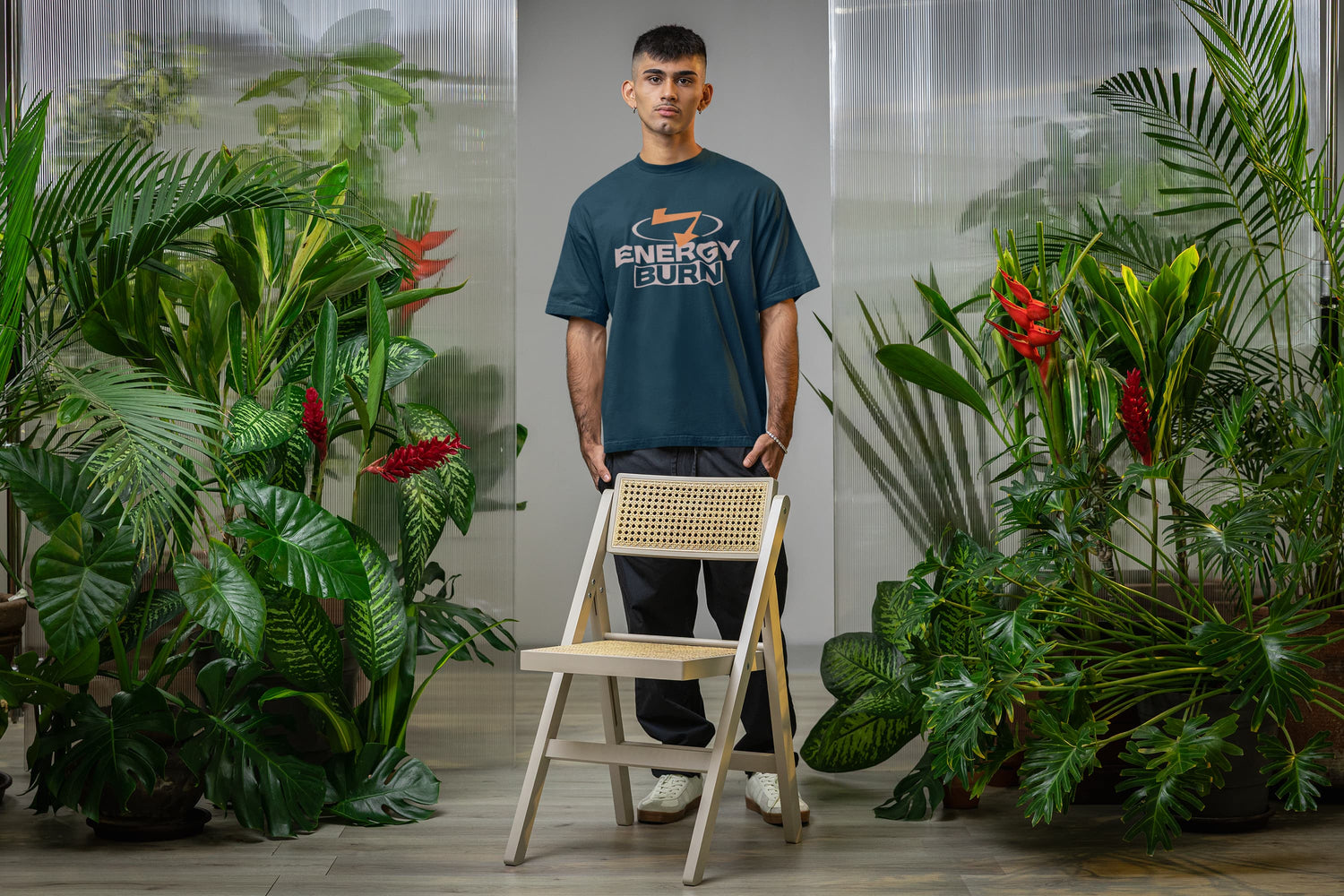 UNISEX NAVY BLUE OVERSIZED T-SHIRT 