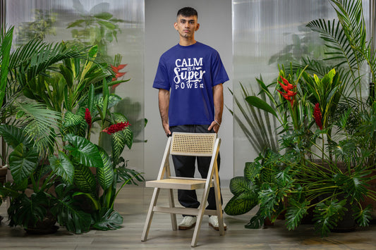 MENS ROYAL BLUE OVERSIZED T-SHIRT