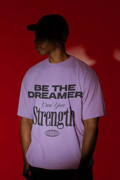 Men's Iris Lavender Oversized Round Neck T-shirts