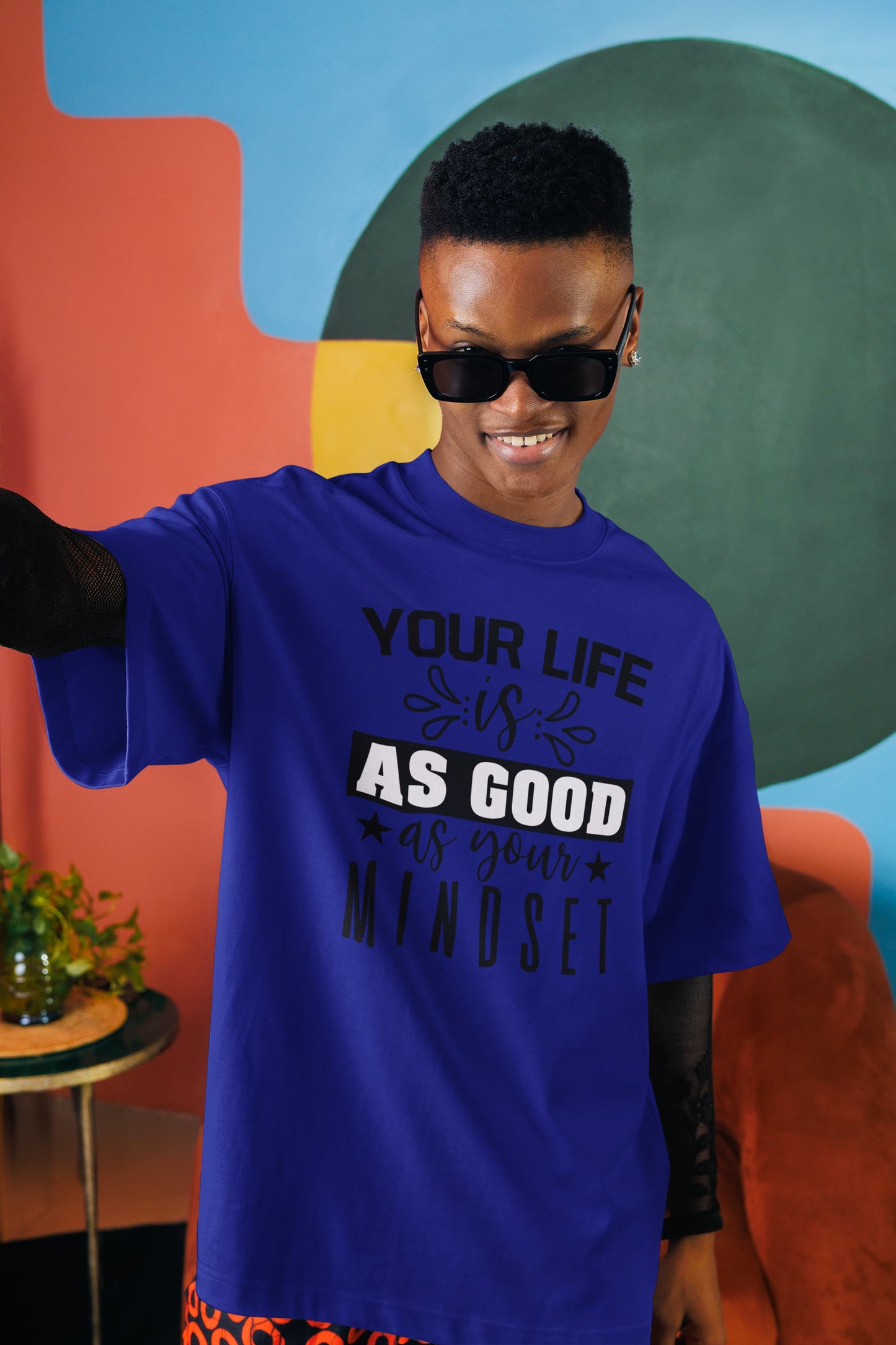 MENS ROYAL BLUE OVERSIZED T-SHIRT
