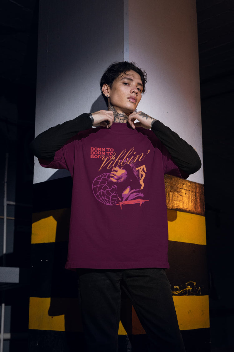 UNISEX BURGUNDY OVERSIZED T-SHIRT 