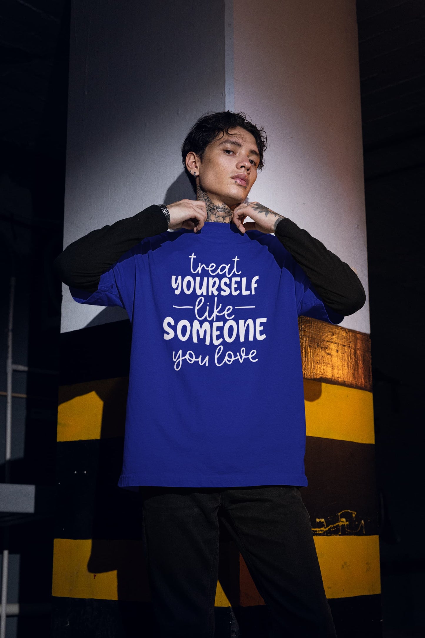 MENS ROYAL BLUE OVERSIZED T-SHIRT