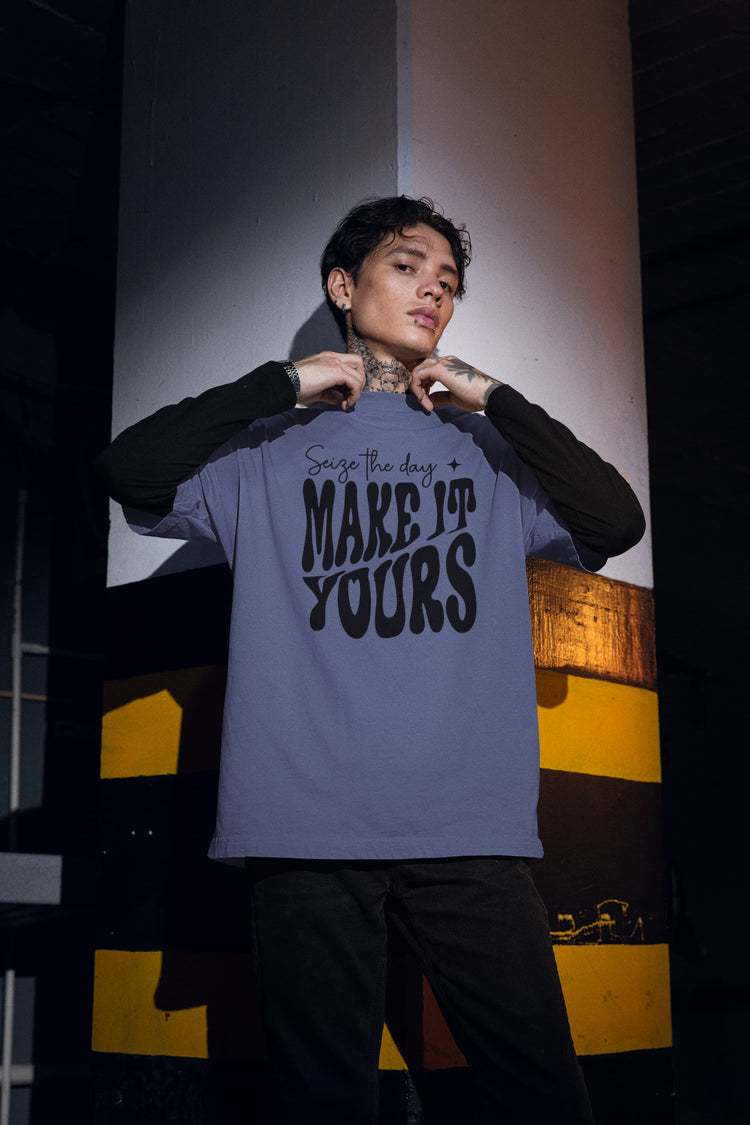 MENS STEEL GREY OVERSIZED T-SHIRT