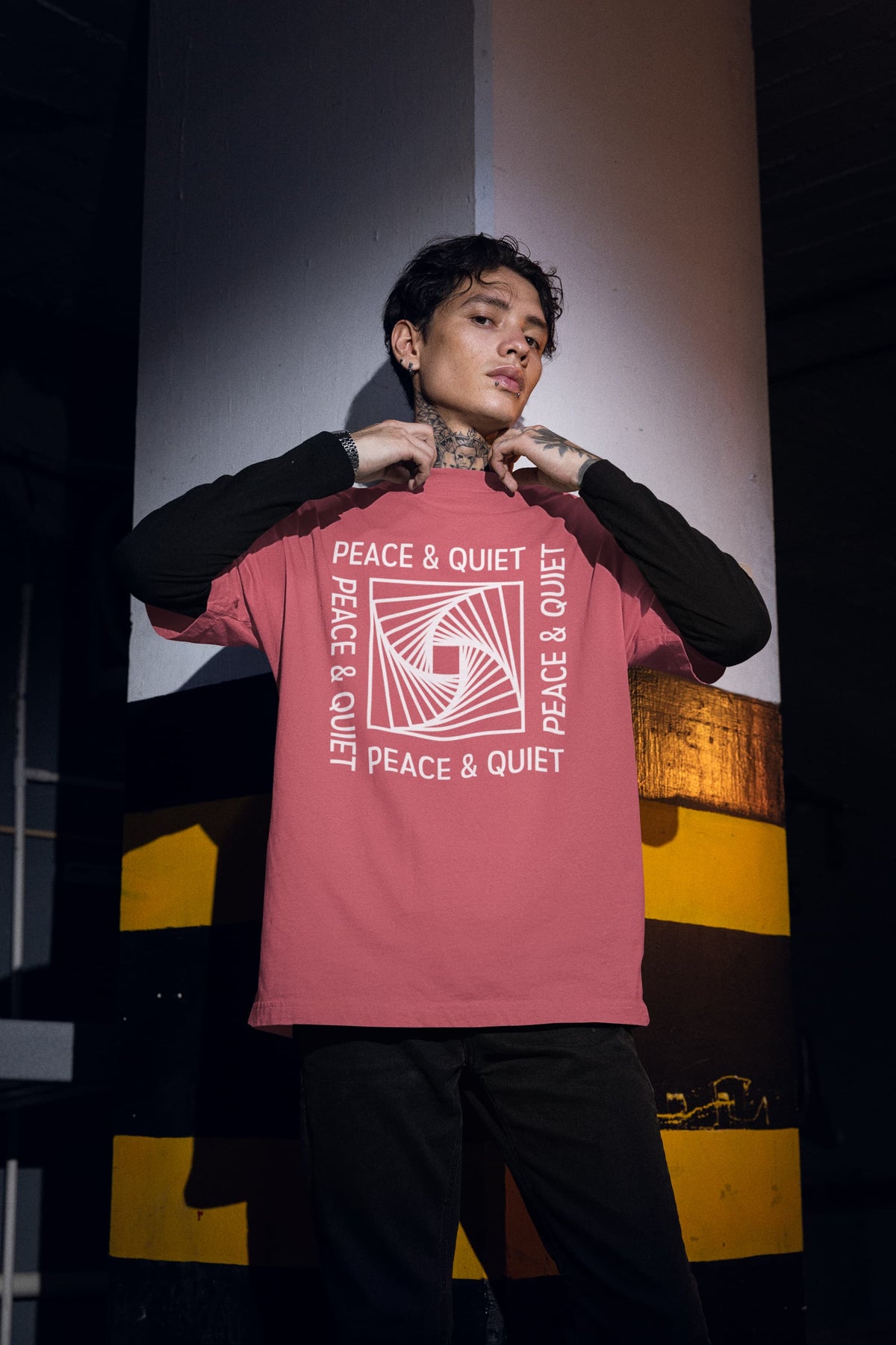 Karavirs® Peace Dusty Rose graphic tee for men India