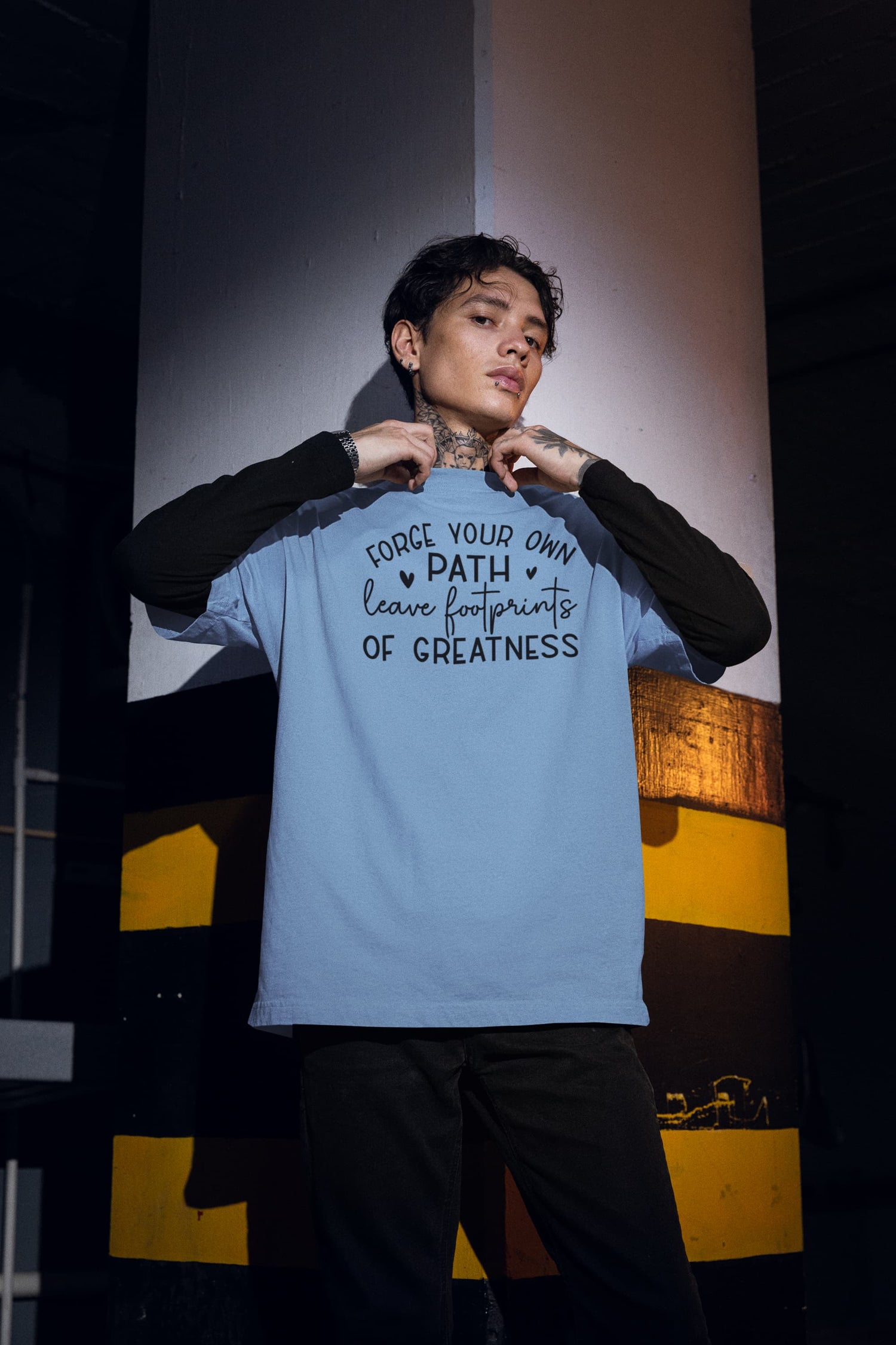 UNISEX BABY BLUE OVERSIZED T-SHIRT