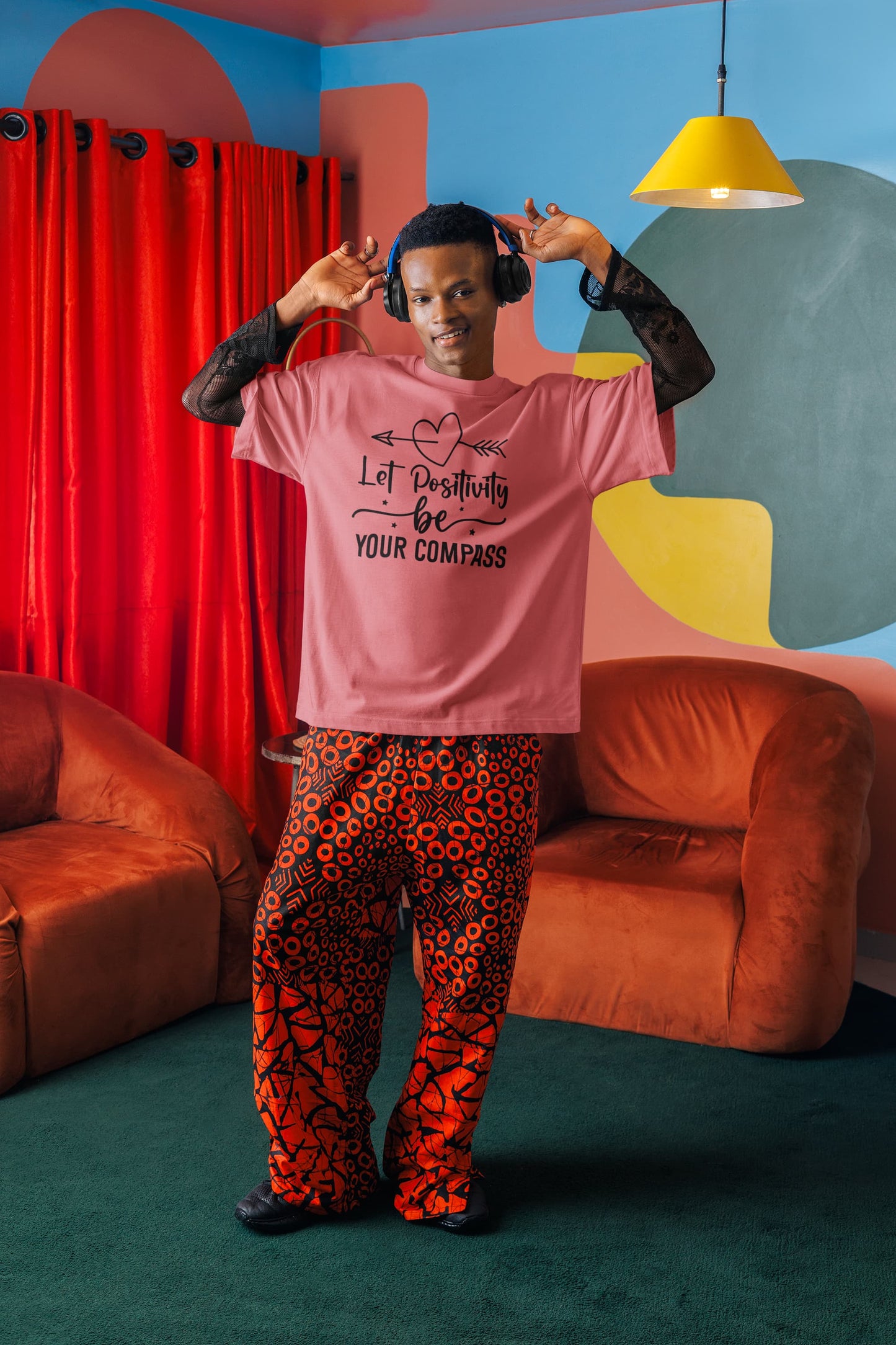 MENS DUSTY ROSE OVERSIZED ROUNDNECK T-SHIRT 